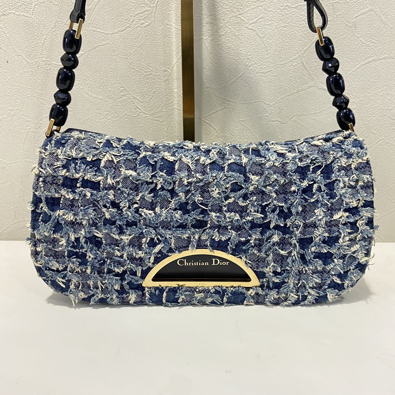 Christian Dior 2000 Maris Pearl Handbag Denim