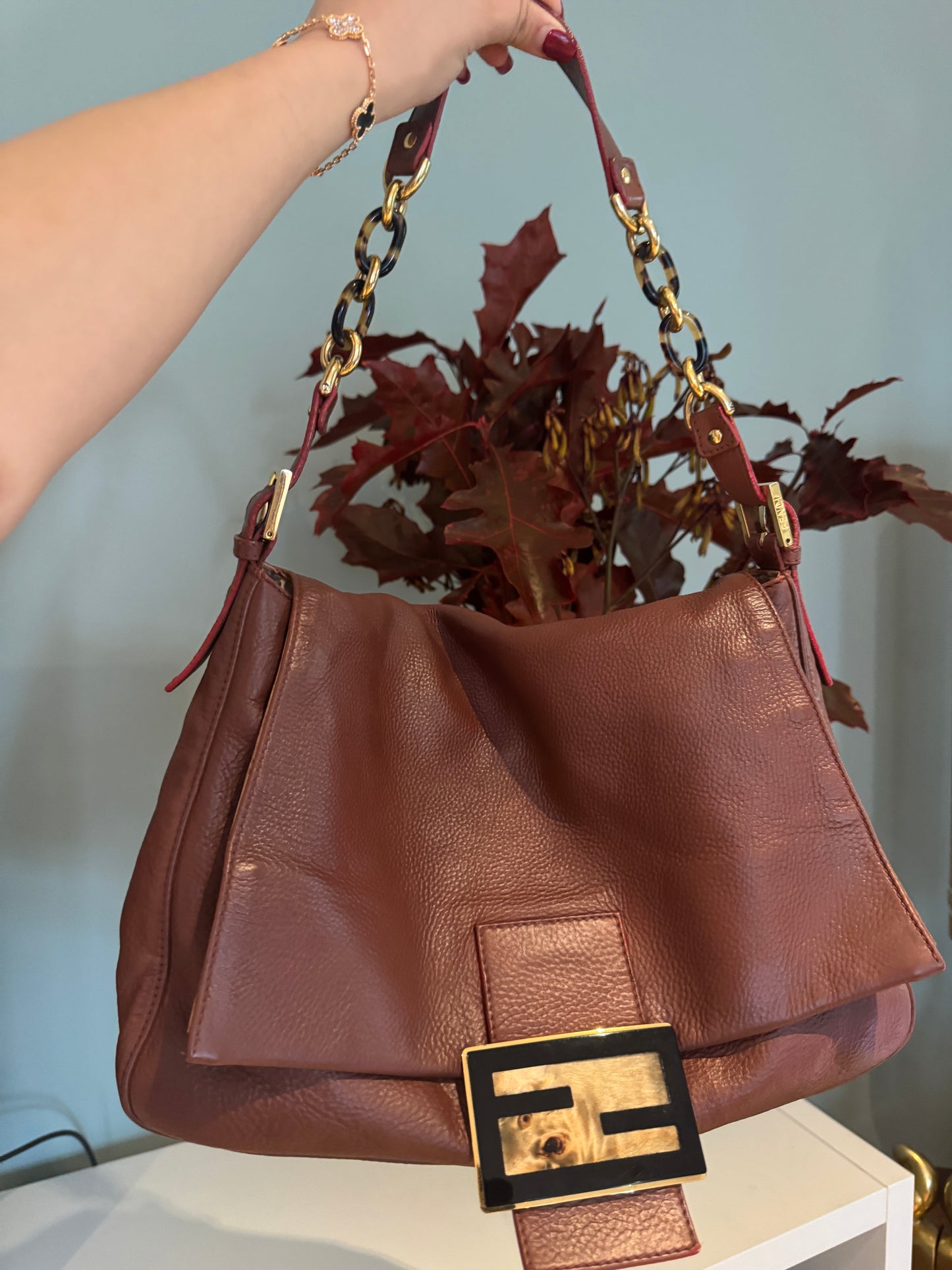 Fendi mama baguette in caramel 