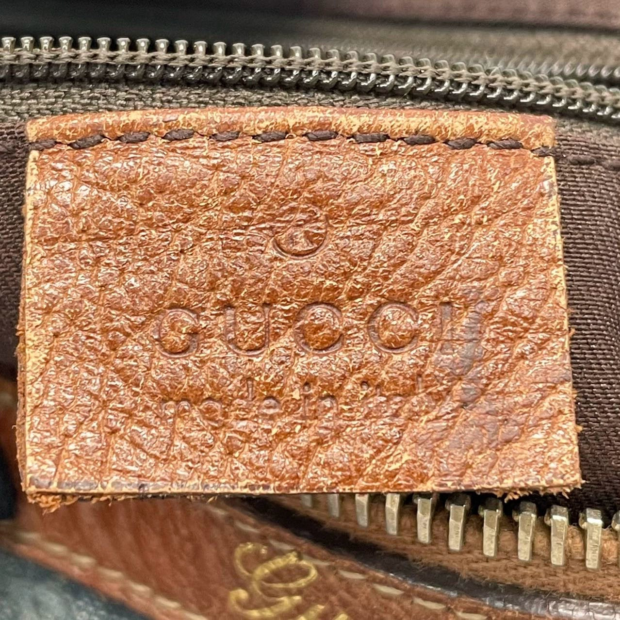 Gucci Boston Abbey Interlocking Logo Joy Blue Denim Satchel