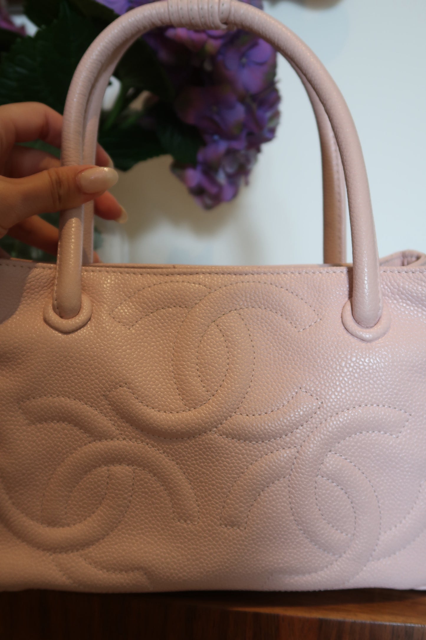 Chanel Triple CC Caviar Handbag Pink