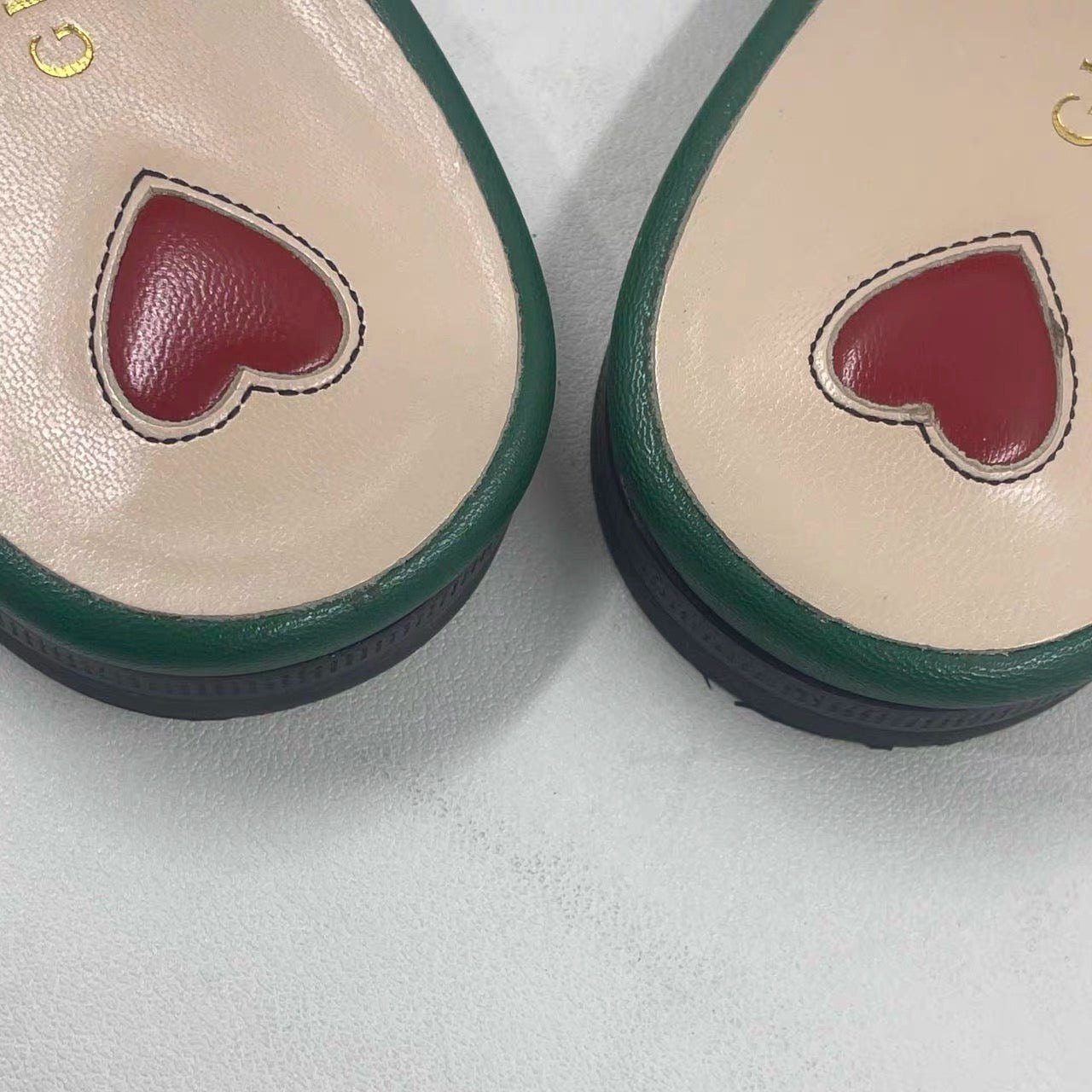 Gucci Princetown Horsebit Mules in Green Lace Leather UK5/ EU38