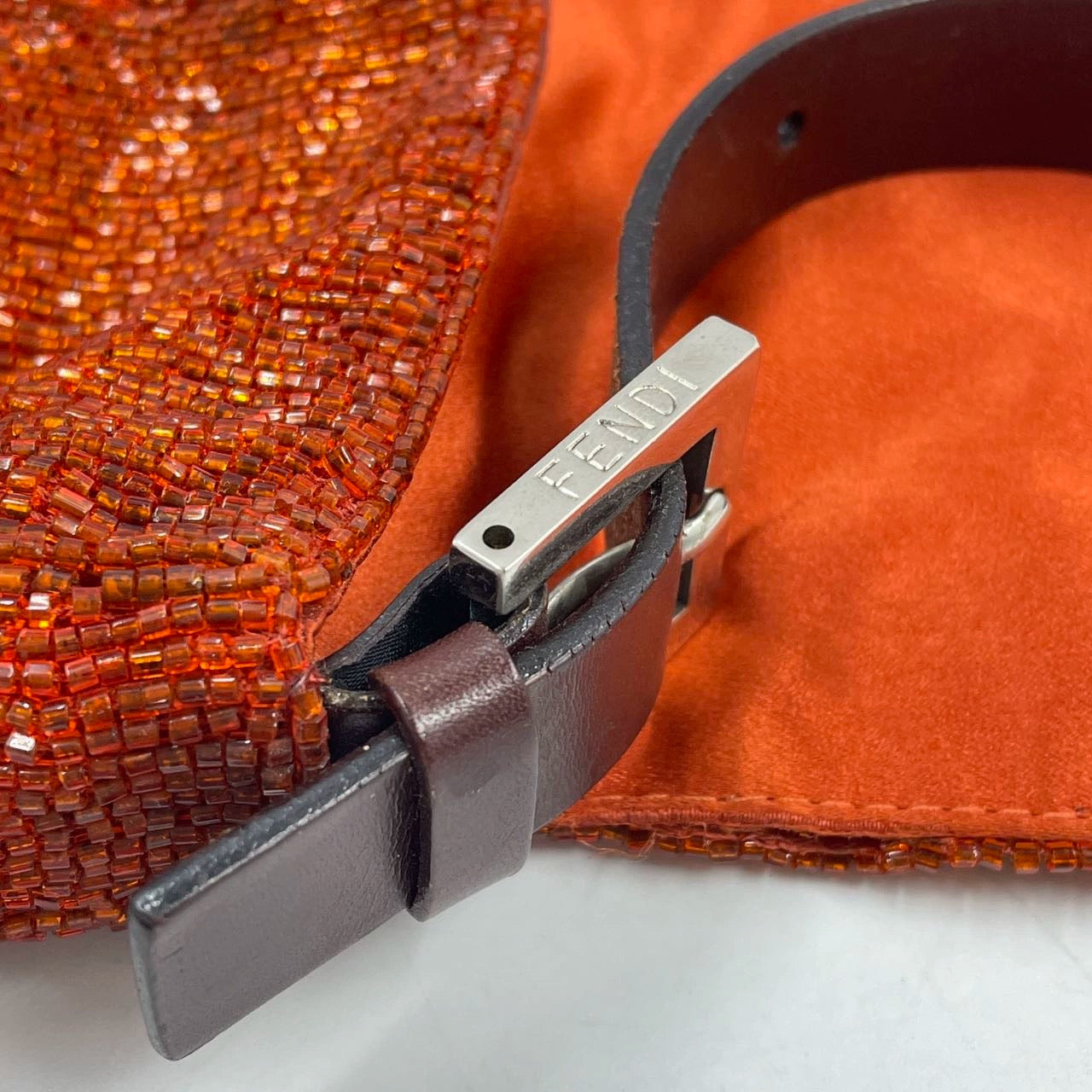 Breaded Fendi baguette in burnt orange