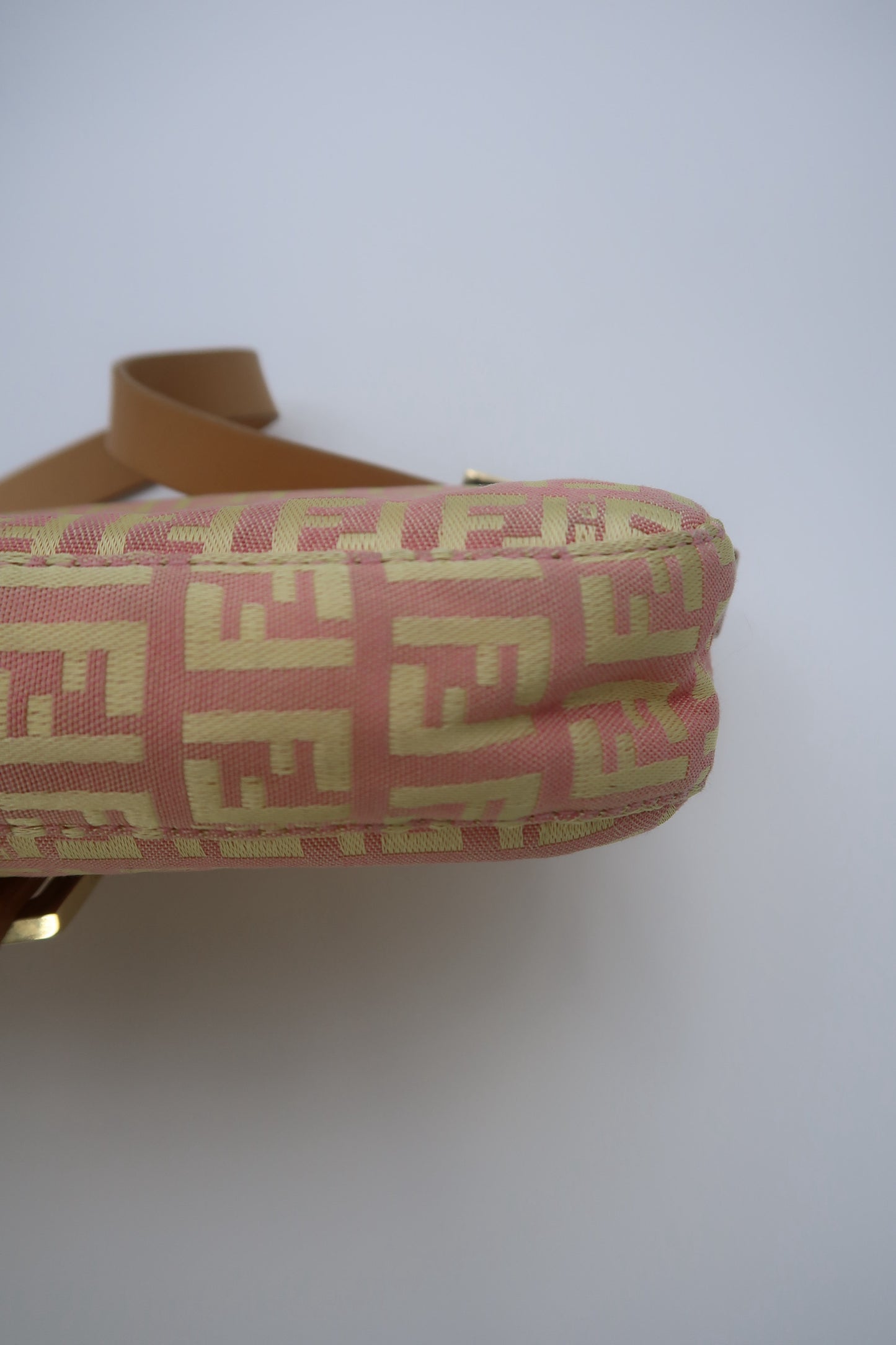 Fendi Baguette Light Pink Zucchino Print Monogram