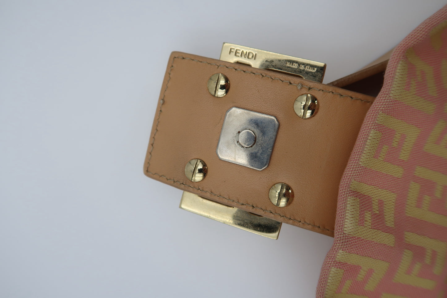 Fendi Baguette Light Pink Zucchino Print Monogram