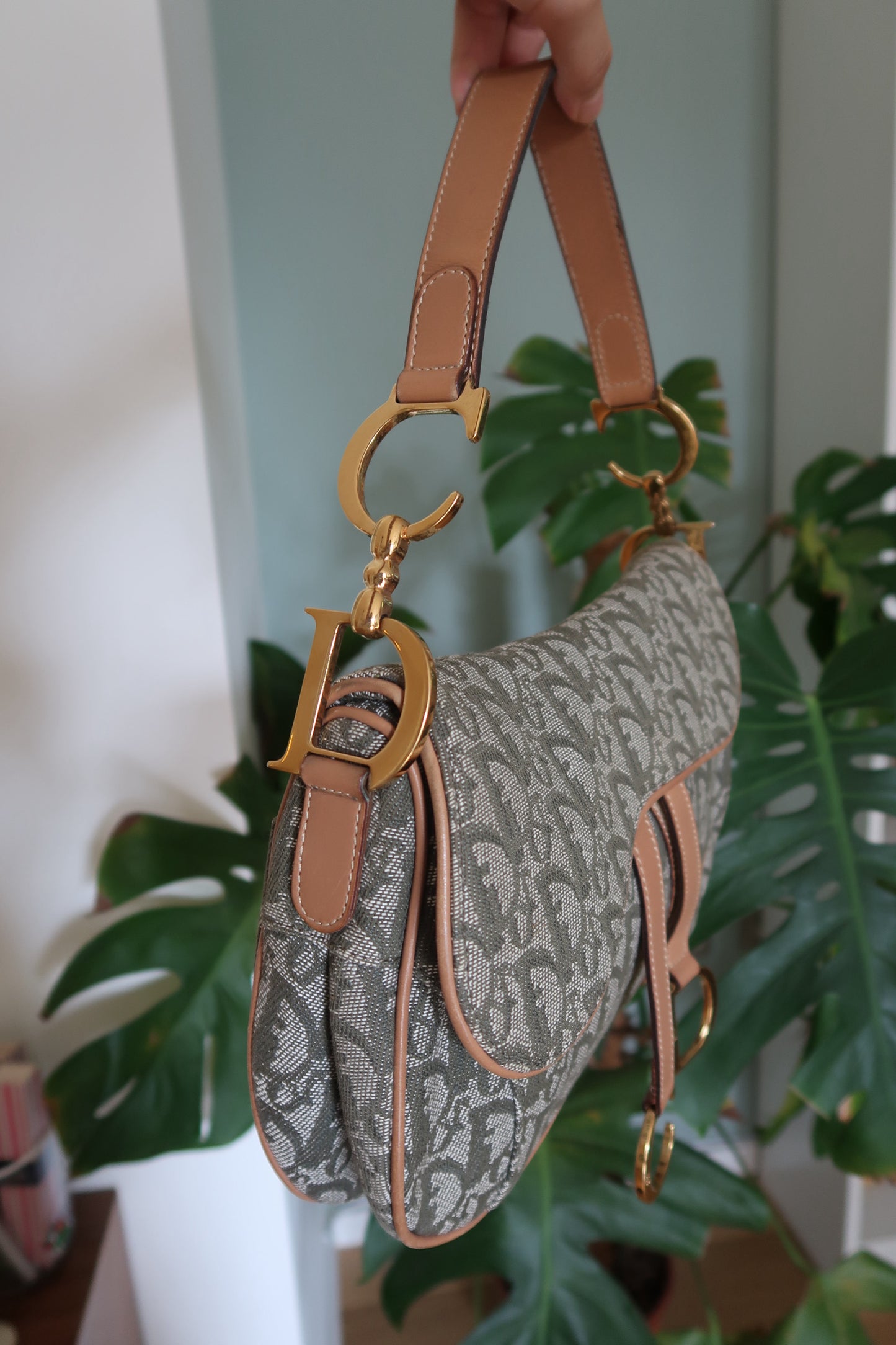 Dior Double Saddle in rare green monogram