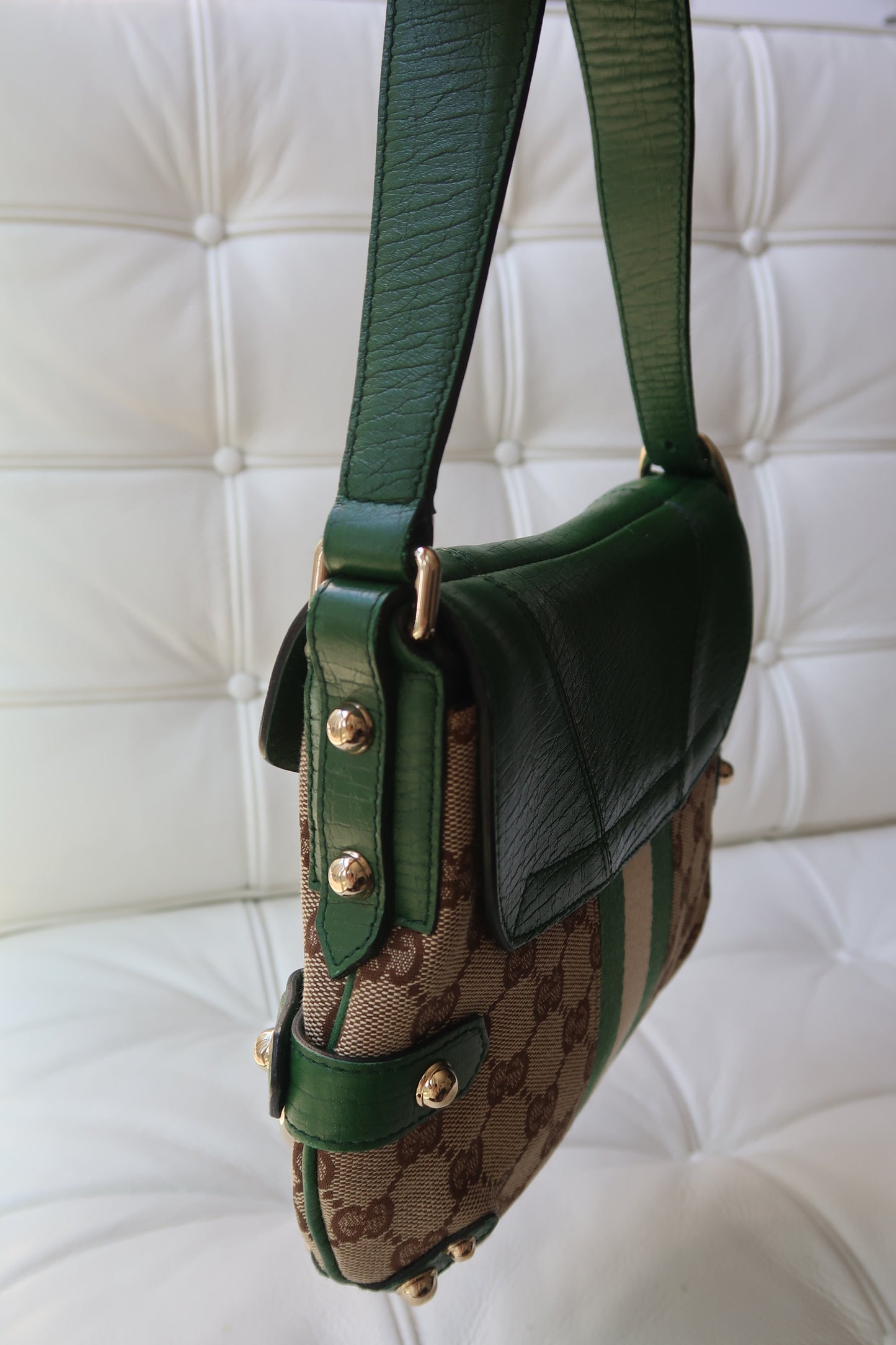 Rare Green Gucci Horsebit Shoulder Bag