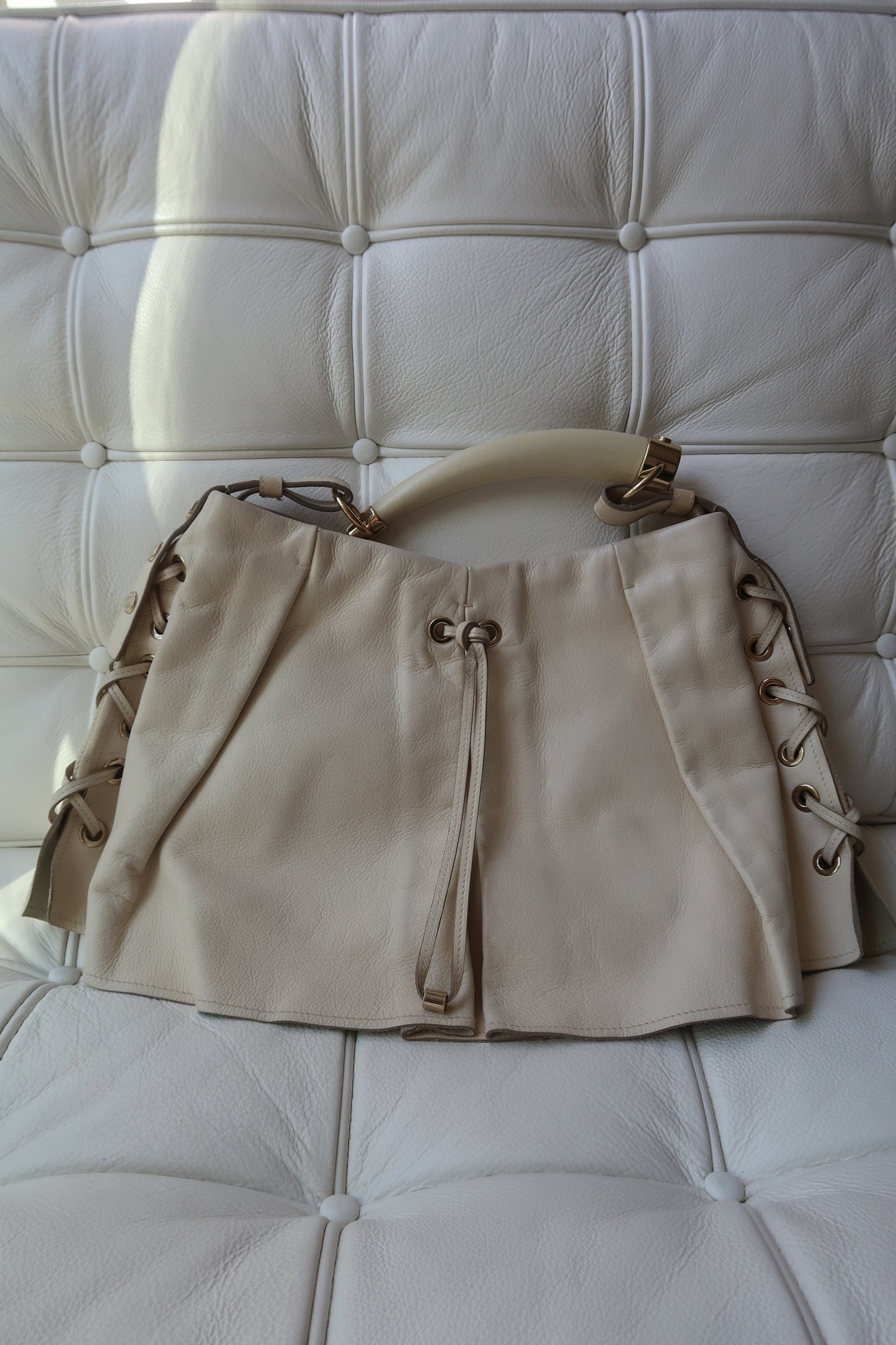 Rare Tom Ford YSL Mombasa in cream leather