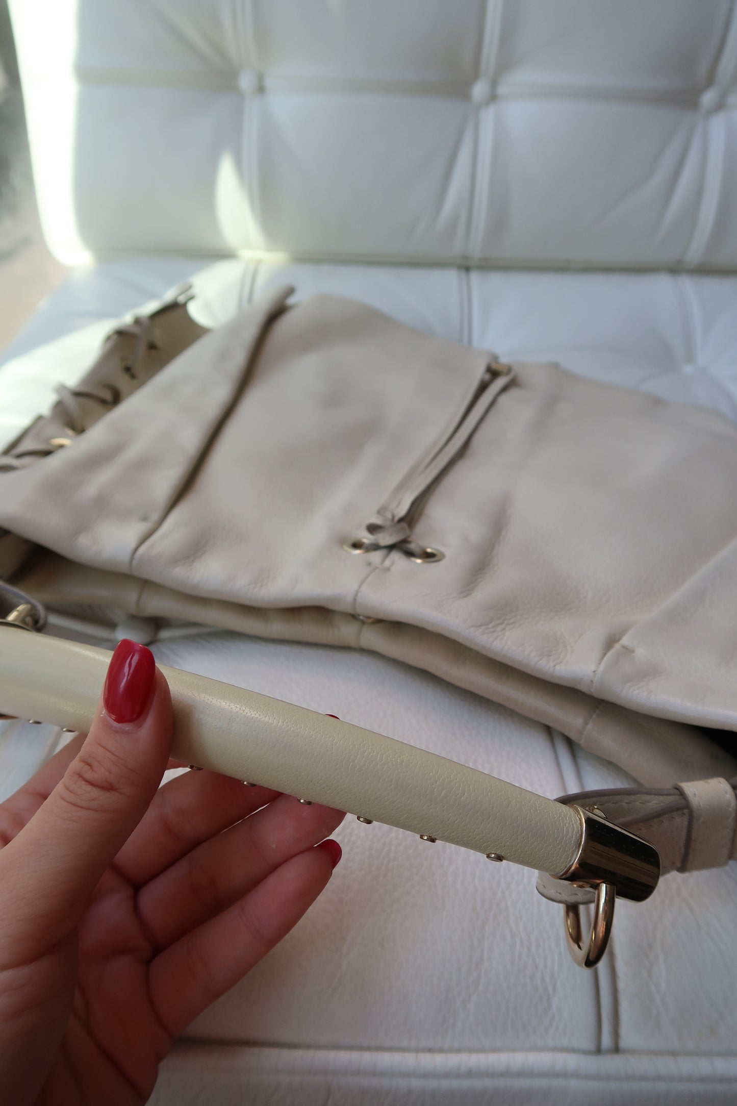 Rare Tom Ford YSL Mombasa in cream leather