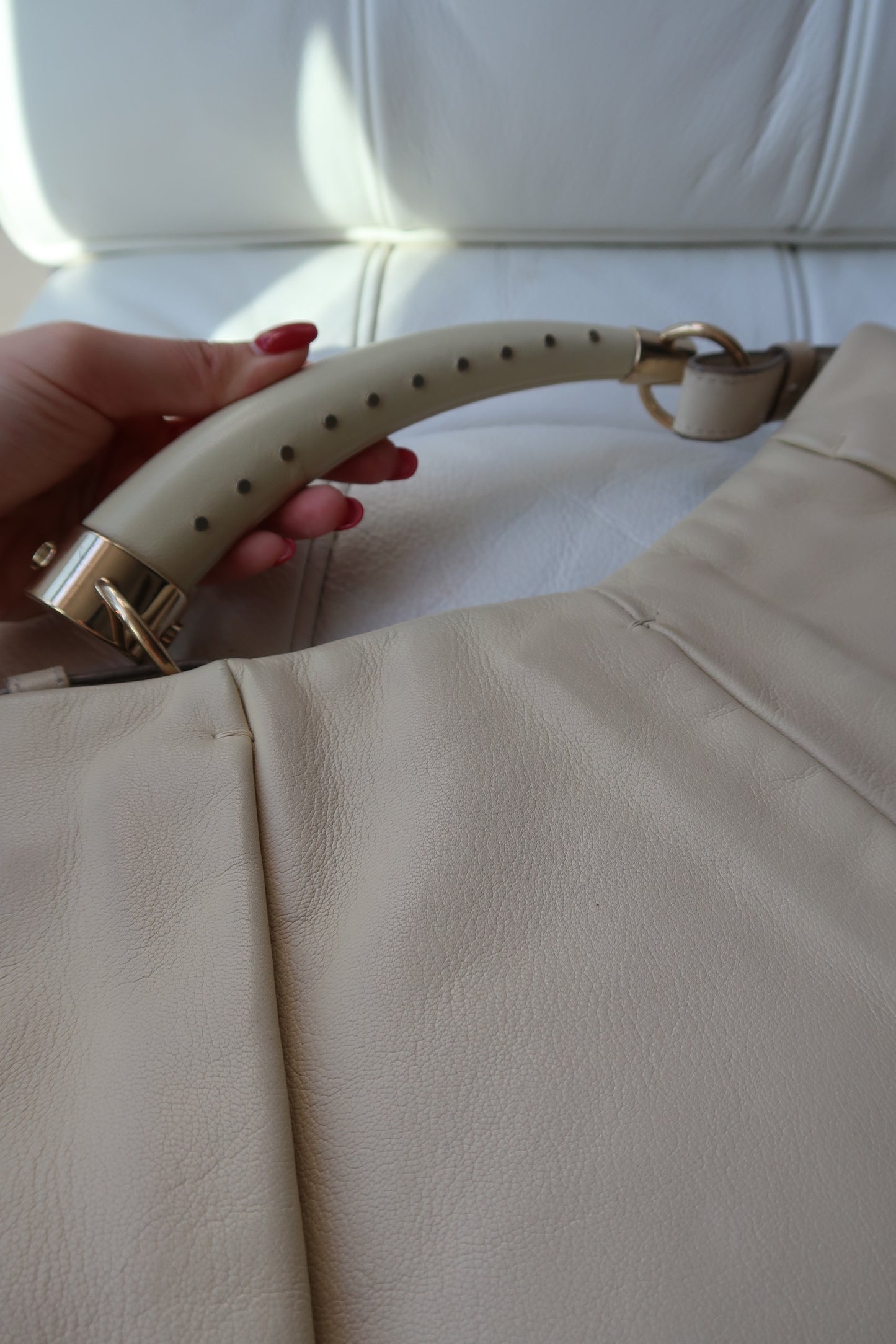 Rare Tom Ford YSL Mombasa in cream leather