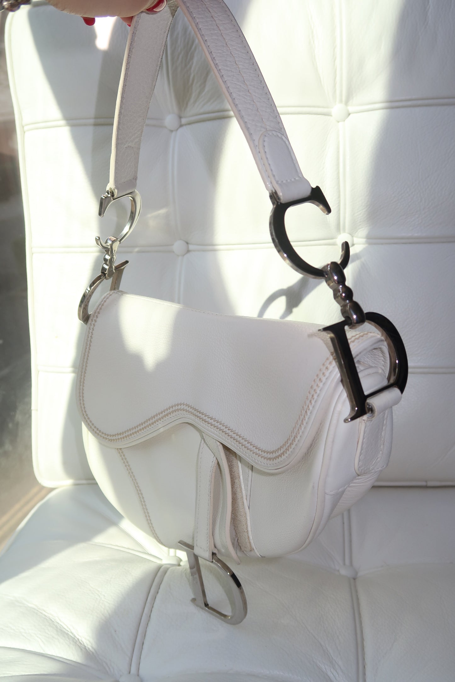 Rare Vintage Dior Saddle in White