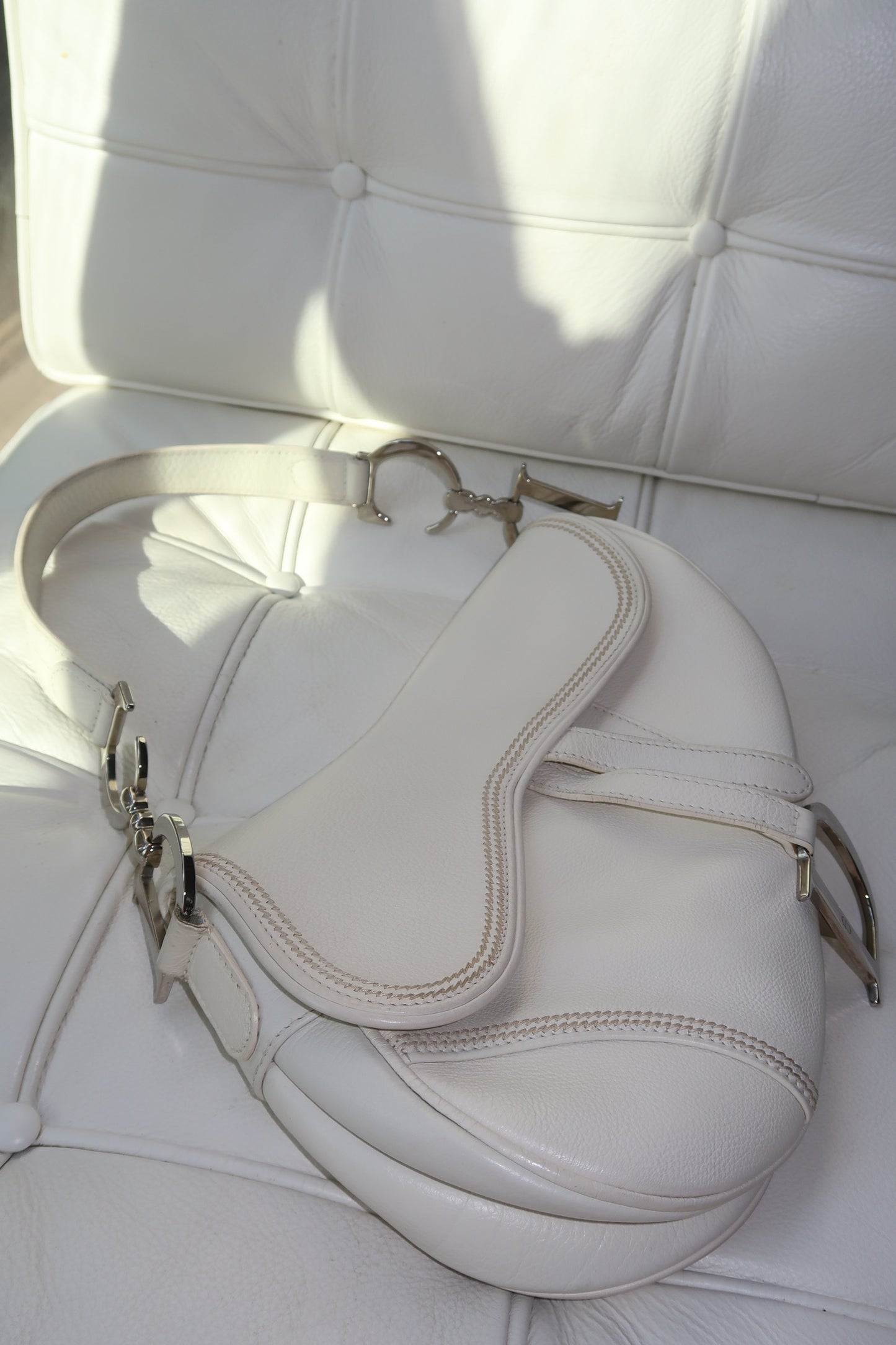 Rare Vintage Dior Saddle in White