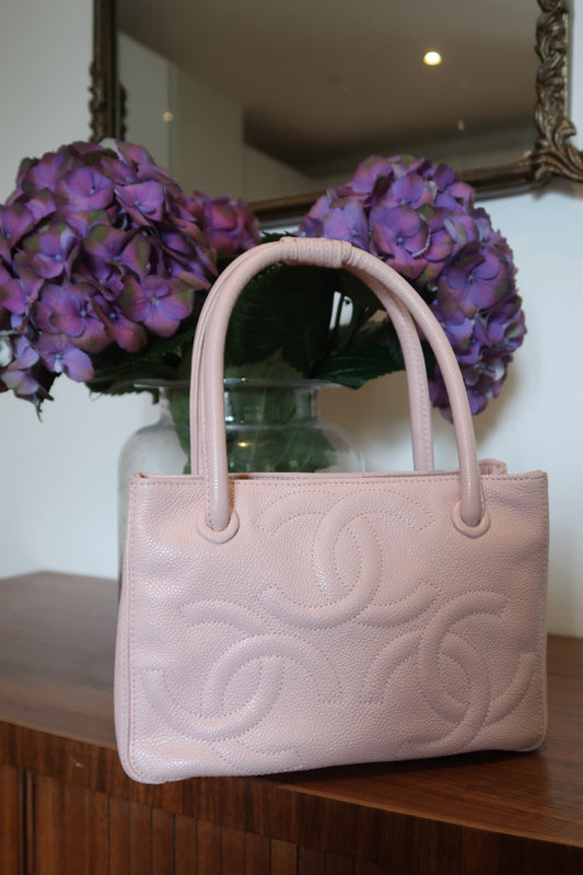 Chanel Triple CC Caviar Handbag Pink