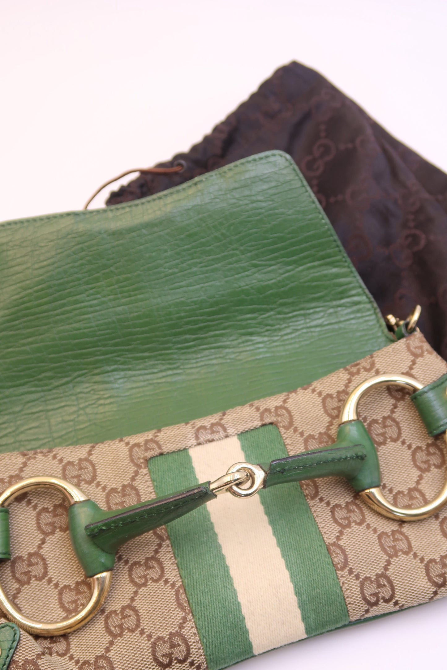 Vintage Tom Ford for Gucci S/S 2003 Green Horsebit 1955 Clutch Bag