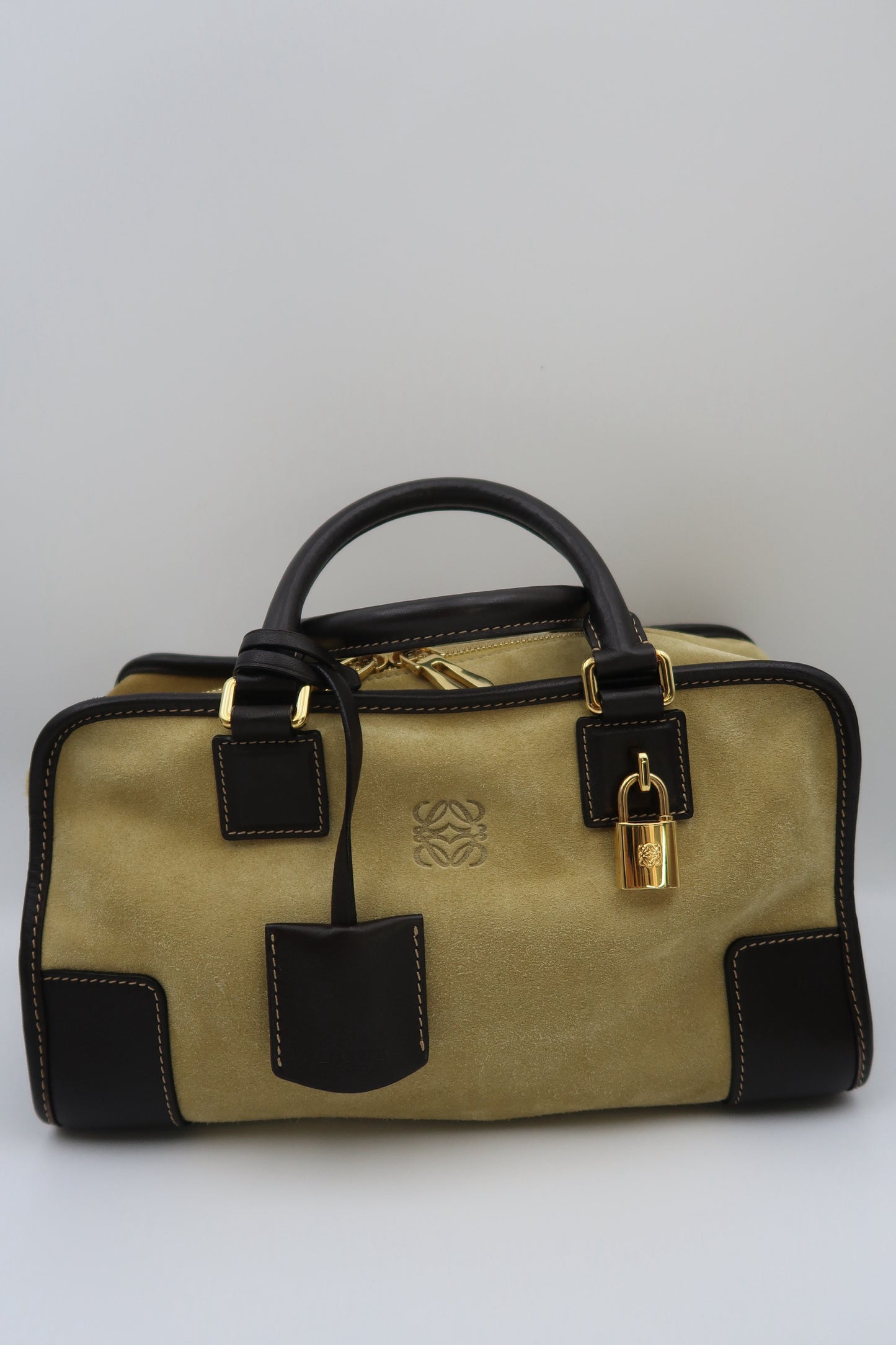 Loewe Amazona 28 Handbag with Suede and Gold Hardware