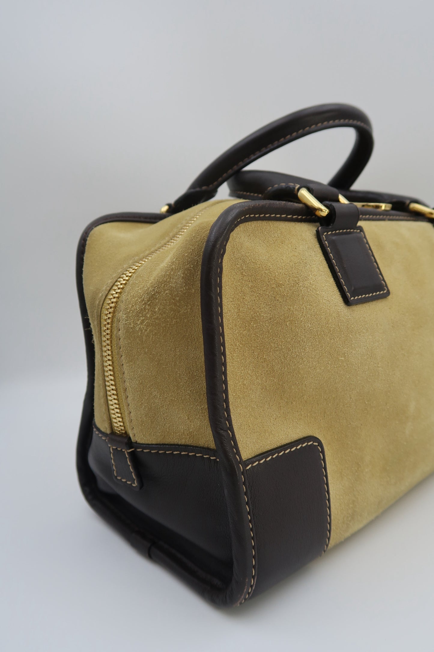 Loewe Amazona 28 Handbag with Suede and Gold Hardware