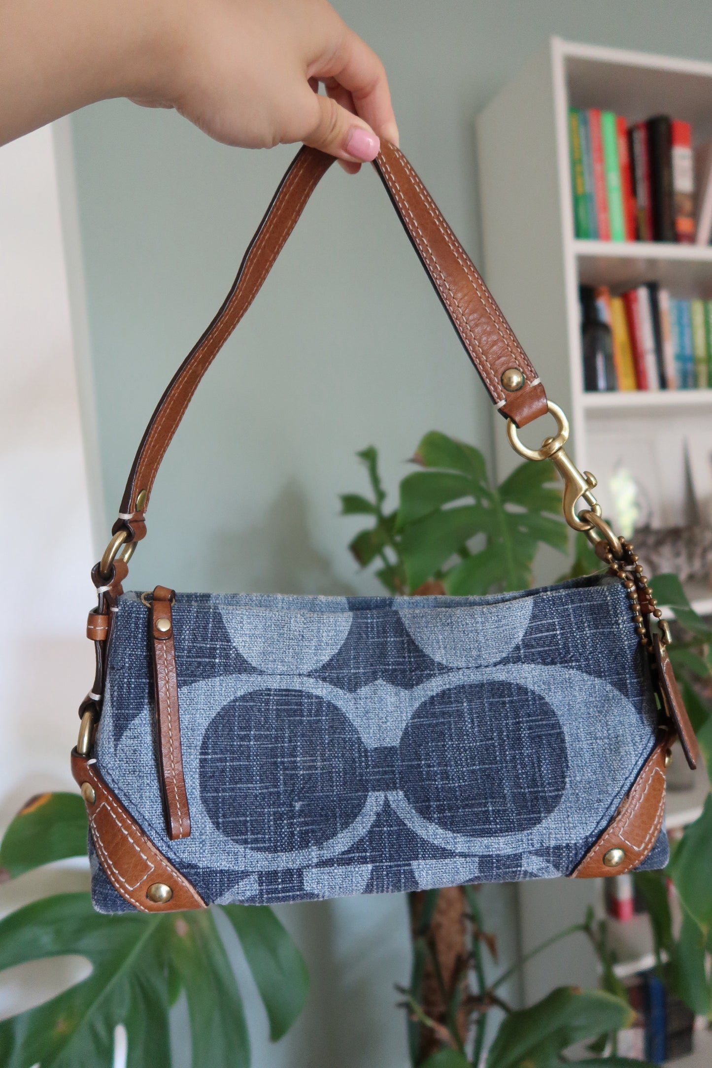 Limited Edition Vintage Coach Ergo Denim Patchwork Hobo Handbag