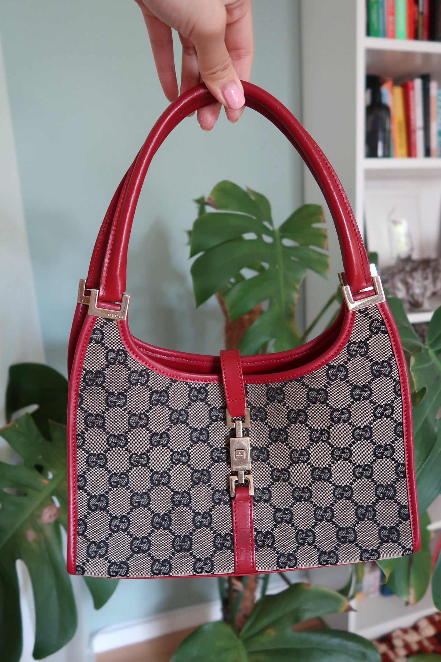 Gucci Jackie 1961 GG Canvas Bardot Bag